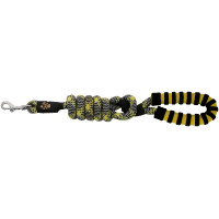 Correa para perro con asa EQUITHÈME - Haspen Negro / empuñadura amarilla