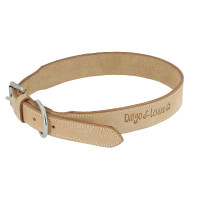 Collar de cuero Diego & Louna para perros Natural
