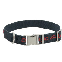 Collar de nailon Diego & Louna para perros Antracita / coral