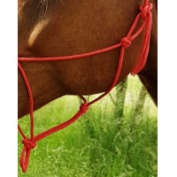 Cabezada de cuadra natural de cuerda Fin Roja Rojo