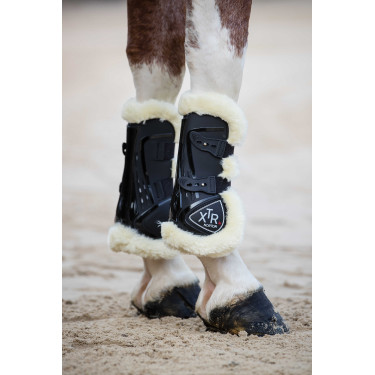 Protectores de tendón abotonadas Norton XTR de borreguillo sintético Negro Protectores de tendón abotonadas Norton XTR de borreguillo sintético Negro