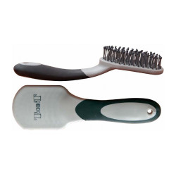 Cepillo bicolor para crines T de T Negro / Gris