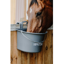 Comedero HIPPOTONIC con Ganchos y Asa Gris oscuro