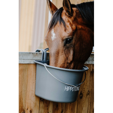 Comedero HIPPOTONIC con Ganchos y Asa Gris oscuro