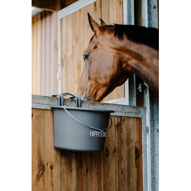 Comedero HIPPOTONIC con Ganchos y Asa Gris oscuro