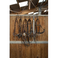 Soporte para bridas Hippotonic de 6 plazas, con ganchos Negro