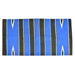 Westride Navajo Alfombra de algodón/acrílico Negro / azúl real / blanco