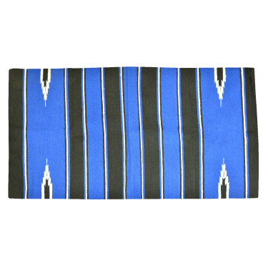 Westride Navajo Alfombra de algodón/acrílico Negro / azúl real / blanco