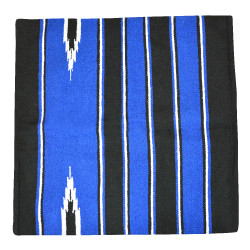 Westride Navajo Alfombra de algodón/acrílico Negro / azúl real / blanco