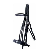 Cabezada doble riendas Bellino cuero T de T Negro