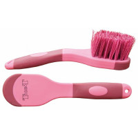 Cepillo bicolor para cascos T de T Burdeos / rosa Cepillo bicolor para cascos T de T Burdeos / rosa