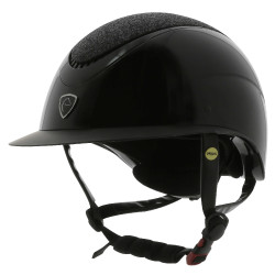 Casco EQUITHEME Wings Negro brillante lamé