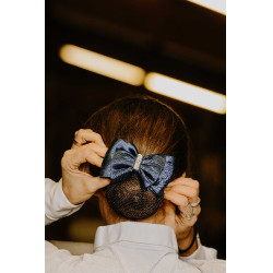 Pinza de red para el cabello EQUITHEME con pedrería Azul marino