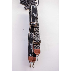 Bandolera Pénélope Logo Negro / crudo