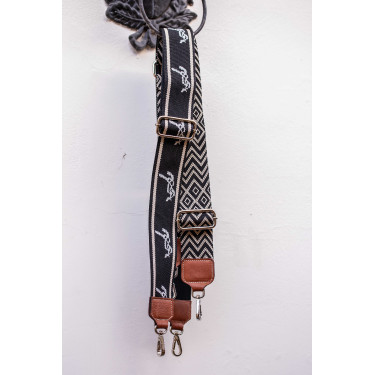 Bandolera Pénélope Logo Negro / crudo