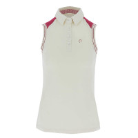 Polo piqué Equi-Theme sin mangas Crudo Beige