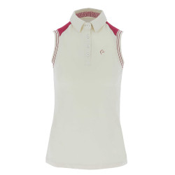 Polo piqué Equi-Theme sin mangas Crudo Beige