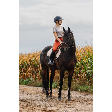 Camiseta EQUITHÈME Marion Gris pardo Marrón Camiseta EQUITHÈME Marion Gris pardo Marrón