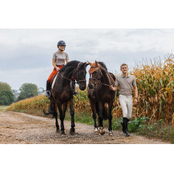 Camiseta EQUITHÈME Marion Gris pardo Marrón Camiseta EQUITHÈME Marion Gris pardo Marrón