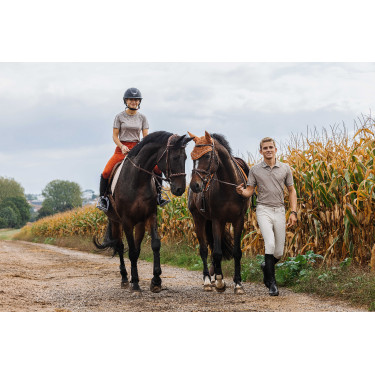 Camiseta EQUITHÈME Marion Gris pardo Marrón Camiseta EQUITHÈME Marion Gris pardo Marrón