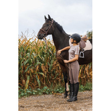 Camiseta EQUITHÈME Marion Gris pardo Marrón Camiseta EQUITHÈME Marion Gris pardo Marrón