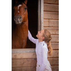 Polo de concurso con mesh y mangas largas PENELOPE Seville Blanco Polo de concurso con mesh y mangas largas PENELOPE Seville Blanco
