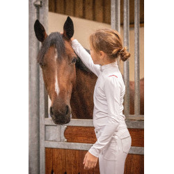 Polo de competición Eden by PL Brujas Trenza blanca / roja blanca azul Blanco