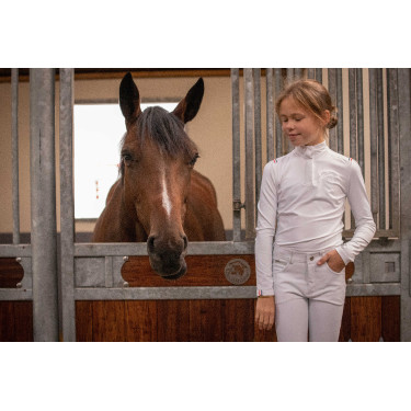 Polo de competición Eden by PL Brujas Trenza blanca / roja blanca azul Blanco