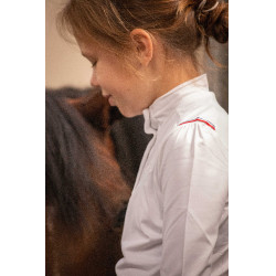 Polo de competición Eden by PL Brujas Trenza blanca / roja blanca azul Blanco