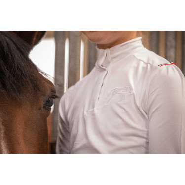 Polo de competición Eden by PL Brujas Trenza blanca / roja blanca azul Blanco