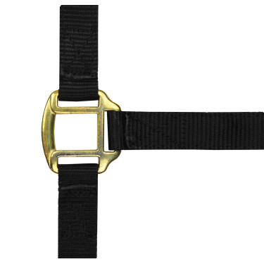 Cabezada de nylon forrada de cuero Negro Cabezada de nylon forrada de cuero Negro