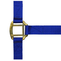 Cabezada de nylon forrada de cuero Azul real