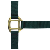 Cabezada de nylon forrada de cuero Verde oscuro