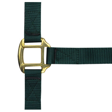 Cabezada de nylon forrada de cuero Verde oscuro Cabezada de nylon forrada de cuero Verde oscuro