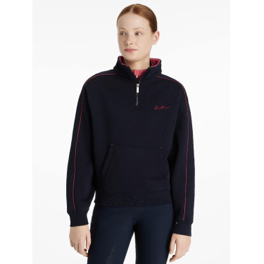 Jersey LeMieux con cremallera corta Kate Young Rider Azul marino / arándano rojo