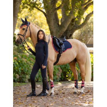 Mantilla LeMieux ProSport Suede GP Square Azul marino / arándano rojo