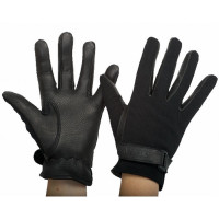 Guantes de ante con mallas T de T Negro