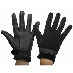 Guantes de ante con mallas T de T Negro