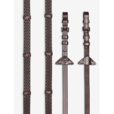 Riendas de goma flexible con topes LeMieux Habana / plata Marr&amp;amp;amp;oacute;n