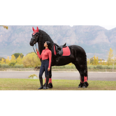 LeMieux Cuadrado de Doma de Gamuza Reflectante Arándano Rosa