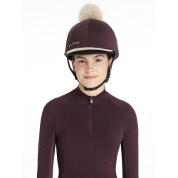 Gorro con pompón LeMieux desmontable Clásico Ciruela damascena Violeta