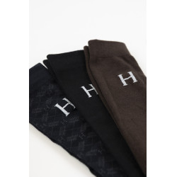 Calcetines Harcour Aiko en pack de 3 Cacao / negro / tartán