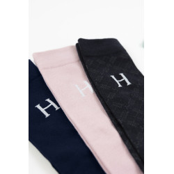 Calcetines Harcour Aiko en pack de 3 Marino / rosa claro / tartán Calcetines Harcour Aiko en pack de 3 Marino / rosa claro / tartán