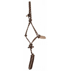 Cabezada de nudos confort con ramal T de T Marrón / beige mezclado