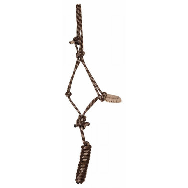 Cabezada de nudos confort con ramal T de T Marrón / beige mezclado