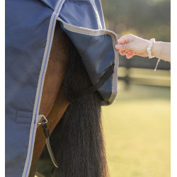 Manta Horseware Rhino Turnout 100g Negro / gris titanio / azul clásico