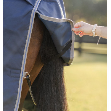 Manta Horseware Rhino Turnout 100g Negro / gris titanio / azul clásico