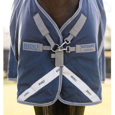 Cobertura Horseware Rhino Turnout 0g Negro / gris titanio / azul clásico Cobertura Horseware Rhino Turnout 0g Negro / gris titanio / azul clásico