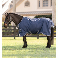 Manta Horseware Rhino Poney Turnout 0g Negro / gris titanio / azul clásico