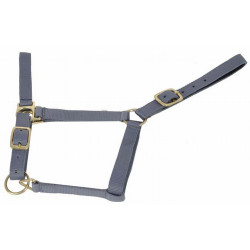 Cabezada de cuadra piel suedina T de T Gris